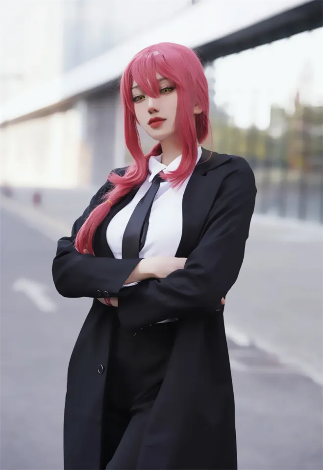 Anime Chainsaw Women Makima Angel Devil Cosplay Costume Wig Black - Main Image