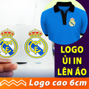 Logo IN lên vải và áo. Logo Real Madrid cao 6 cm. LOGO ỦI NHIỆT. Dùng bàn ủi in lên vải áo