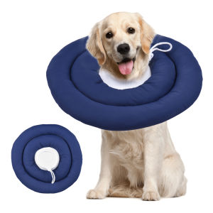 Aoresac-Pet Recovery Collar After Surgery Dog Cone Collar With Adjustable Neck Drawstring Waterprrof Dog Protective Donut Collar for Small Medium Large Pets