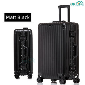 [OKLIFE. SG]Aluminum-magnesium alloy suitcase password trolley case 20 inch/29 inch carry-on suitcase metal hard business suitcase