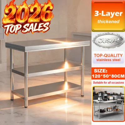 CompactSteel​​ store 2 Tier 304 Stainless Steel Kitchen Workstation Heavy Duty Food Prep Table Rust Proof Storage Shelf