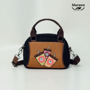 MARAWA Aluze - Boba Sling Bag Tas Selempang Wanita Handmade Hitam