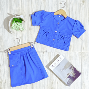 Setelan Callista Baju Croptop Rokcela Anak Perempuan Terbaru Usia 1-7 Tahun Model Kekinian
