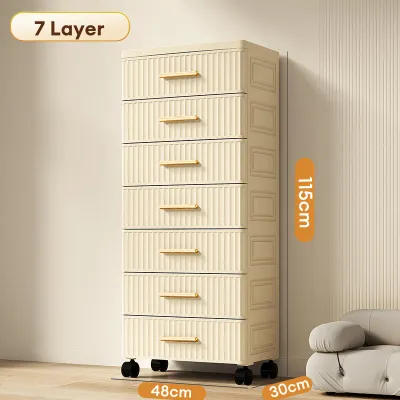NewTide Drawers Bedside Tables Mobile Storage Cabinet With Wheels Multipurpose Plastic Cabinet for Livingroom Bedroom