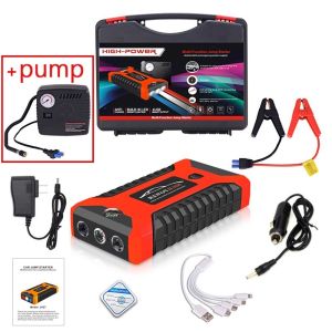 [พร้อมปั้มลม] จั๊มสตาร์ทรถ 12v 99800MAH จั้มสตาร์ท พกพา jump start รถยนต์ จั๊มสตาร์ทรถยนต์ ตัวจั้มสตาร์ท จัมสตาร์ รถยนต์ จั้มสตาร์ทรถยนต์ 2-in-1 4USBชุดจั้มสตาร์ท พร้อมปั๊มลม เครื่องจั้มสตาร์ท จั๊มสตาร์ทรถ จั้มสตาร์ท พกพา จั้มสตาสรถยนต์ Power Bank