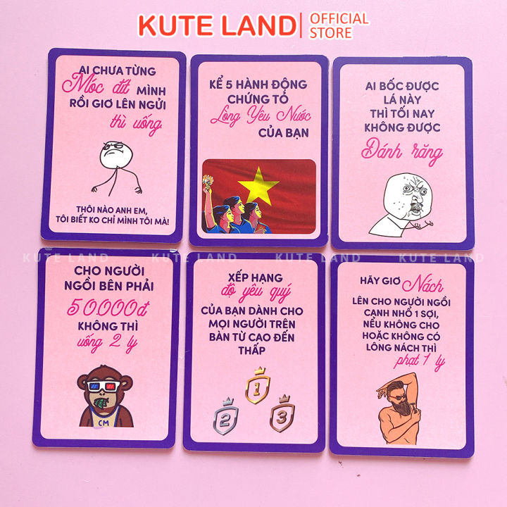 Bộ Bài Uống Đê Bản Mở Rộng Khắm Khú 20 Lá Drinking Game Dành Cho Nhóm Bạn Cặp Đôi Trong Bữa Nhậu