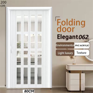Modern PVC Folding door Sliding door simple Partition Rail Door accordion Sliding door for kitchen and bathroom