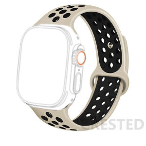 For Apple Watch Strap 49mm 45mm 41mm 44mm 40mm 42mm 38mm iWatch Band Waterproof Breathable Silicone Sport Two Tone Strap for Apple Watch Ultra Series 8 7 SE SE2 6 5 4 3 2 1