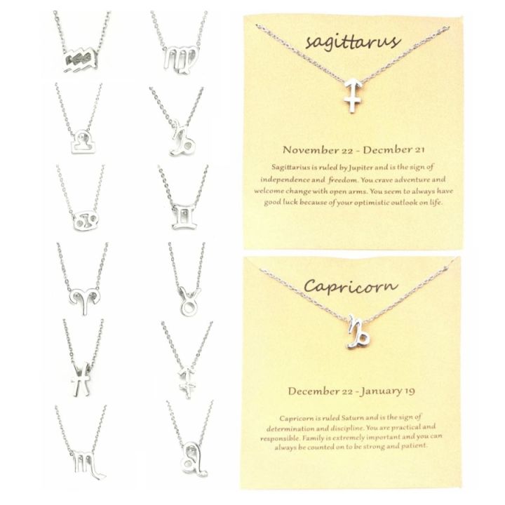Kalung Liontin Zodiak Silver Wanita Zodiac Necklace