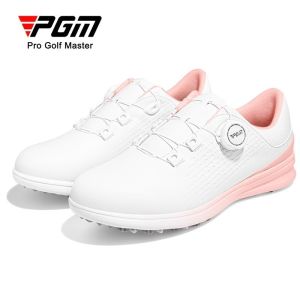PGM Golf Shoes for Womens Rotating Button Shoelace Women Sport Walking Shoe with Waterproof Non-slip Design XZ339