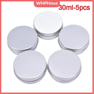 WHPHous fuchun 5Pcs Aluminum Mini Round Tin Metal Container Bottles Storage Jar Screw Lids Box