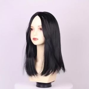 Female Wig Points Long Straight Hair Inside Buckle Full Head Set Round Face Temperament Shoulder-length Short Straight Collarbone Hair