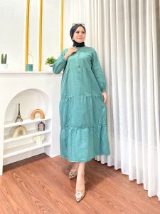 (GAMIS JUMBO) GAMIS SUSUN TERBARU 2021/BAJU MUSLIM WANITA Maxi Dress Baju Gamis Syari Polos Wanita Muslim | COD