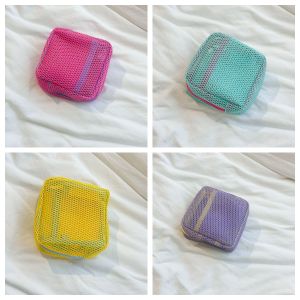 4/1 PCS Mesh Storage Bag Mesh Makeup Bag Data Cable Storage Bag Organizing Bag