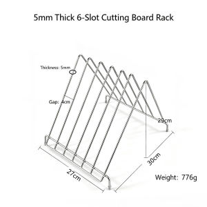 ChicLiving Stainless Steel Chopping Board Holder Rust Proof Drying Rack Kitchen Storage Frame Pizza Board Stand