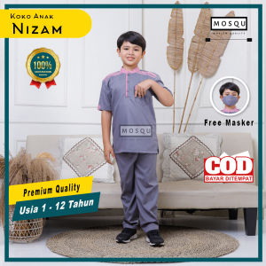 Baju Koko Anak Laki-Laki Lengan Pendek Umur 0-12 thn Model Nizam