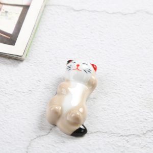 HOUCHU Chopstick Holder Ceramic Pen Rest Ornaments Spoon Fork Rest Stand Writing Painting Brush Holder Cute Kitchen Tableware Calligraphy Pen Holder Watercolor Ink Painting