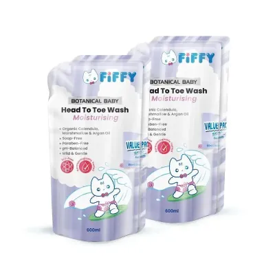 (LIVE) FIFFY MOISTURIZING BOTANICAL BABY HEAD TO TOE WASH MANDIAN BAYI (750ML BOTTLE / 600ML REFILL) (2524/98-14-007/2524X3)