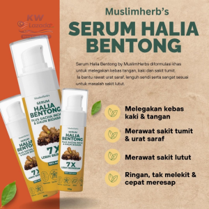 Muslim Herbs Serum Halia 7X – Melegakan Sakit Sendi Otot & Saraf | Lenguh Badan Sakit Lutut Bahu & Pinggang | Minyak Halia Panas Original