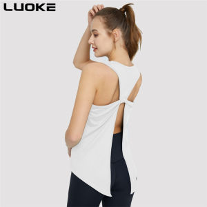 Luoke Sleeveless Sports Top Womens Loose Fitting Training and Fitness Suit Beautiful Back and Slimming Yoga Vest