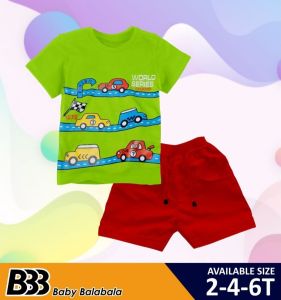 Setelan Kaos dan Celana Pendek Anak Laki Laki Usia 2 3 4 5 6 Tahun