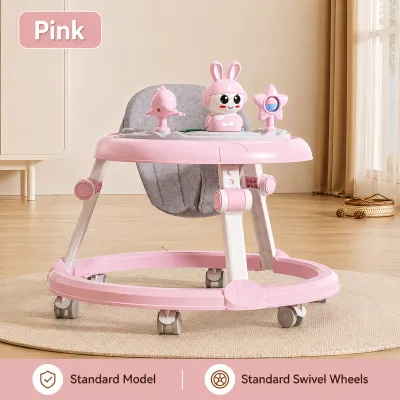 PlayPark Baby Walker for Kids with Push Handle Interactive Activity Tray Smooth Wheels Safe Stable Toddler Walking Assistant