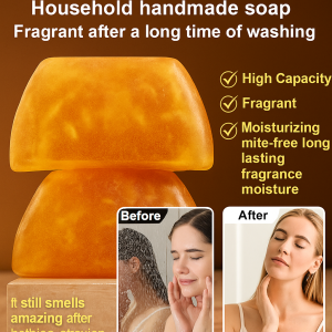 Perfume Gold Soap Handmade Bath Perfume Long Lasting Bath Essential Oil Soap Oil Control Full Body Moisturizing Soap Bar Deep Cleaning Whole Body Fragrance Soap Bar男女通用手工黄金皂