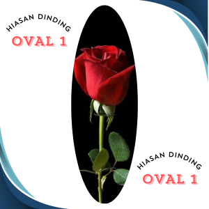 Pajangan dinding OVAL gambar bunga cantik