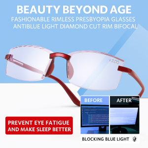 Bifocal presbyopia fashion antiblue light glasses for far and near dualpurpose presbyopia