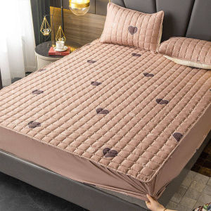 PrettyFamily All Cotton Four season Bed cover Breathable and Thickened non-slip can be fixed  bed cover Single Double family bed cover