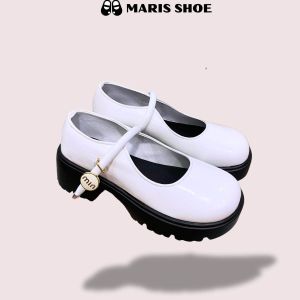 Giày búp bê LOLITA Doll đế cao PU ⚡ Siêu HOT ⚡Giày MaryJane nữ đen trắng đốc nhẹ cao style Hàn Quốc