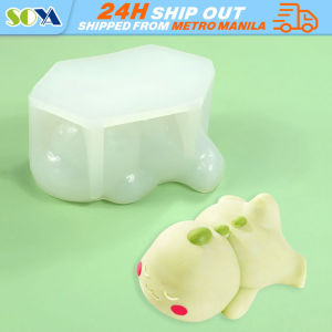 Cute Dinosaur Mousse Mold Pudding Silicone Mold Cartoon Jelly Cake Mold Lying Dragon Kitty Milk Pudding Silicone Mold Custard Mold Cake Decoration Baking Tool