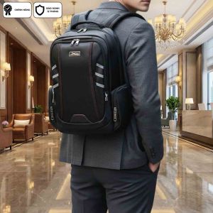 Balo Nam Cao Cấp Xbags DarkEagle Màu Đen Phối Đỏ Chống Nước Chống Sốc Đựng Laptop 16 Inch Kiểu Dáng Hiện Đại Sang Trọng!