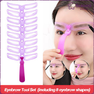 Suomi Eyebrow Tool Set 8 shapes Magic Handle Eyebrow Card Eye Brow Class Makeup Tools