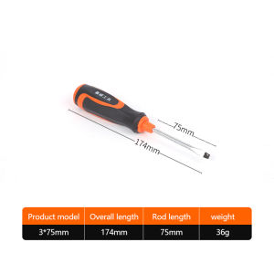 1pcs Screw Driver Flat (-) and Phillips (+)  Magnetic Screw Driver Rubber Handle Screwdriver Set
