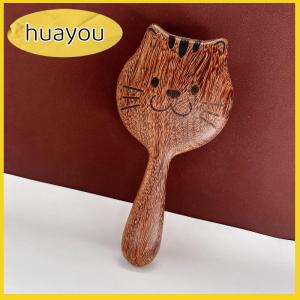 huayou หวีนวดหนังศีรษะการ์ตูนไม้จันทน์หวีเส้นเมอริเดียนหวีผมที่มีฟันหวีนวดตัวสวยงาม