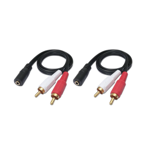 2RCA to 3.5mm Cable AUXs to 2RCA Headphone Female to 2 Male Adapter 1/8 to 2RCA Sound Y Cord for Smartphones MP3