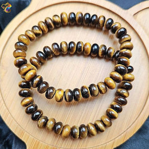 Graduation Grade Natural Yellow Tiger Eyes Abacus Rondelle Bracelet
