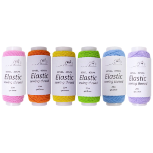 6 Spool Sewing Thread Elastic Sewing Thread 21.87Yard Each for Sewing Machines Hand Stitching Embroidery Quilting Craft