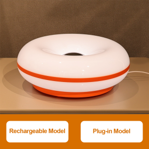 Touch Dimmable Donut LED Table Lamp Atmosphere For Rechargeable Modern Usb Lights Nightstand Indoor Night Bedside Creative Decorative Ambient Lamps Bedroom Desk Control Light