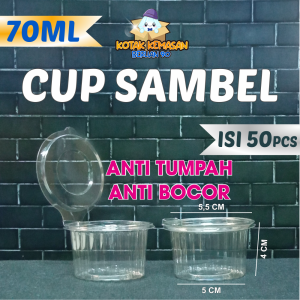Mika Cup sambal/ mika saus dengan tutup/cup puding/cup sambel 70 Ml dengan tutup