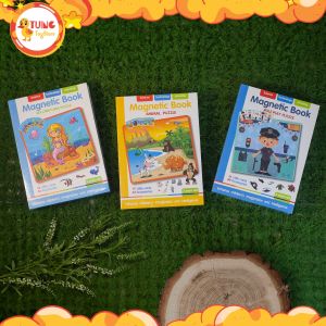Magnetic Book | Montessori Children Intelligent Magnetic Book 3D | Character Occupation Puzzle Magnets for Toddlers