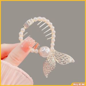 Nurm Pearl Butterfly Flower Mermaid Tassel Hair Bun Buckle Hairpin Bud Clip High Ponytail Buckle