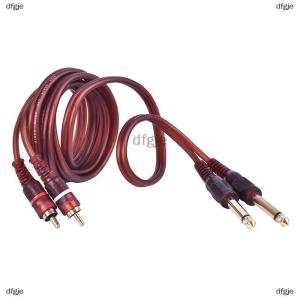 [COD] dfgje 1.5M Cable Dual RCA Male to Dual 6.35mm 1 4 inch Male Mixer Audio Cable