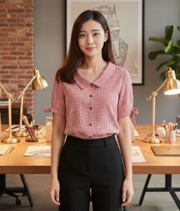 CALISSA FASHION PAKAIAN WANITA / KEMEJA CASUAL / ATASAN  STYLE KOREA GRETHA PENDEK SIZE M-L-XL-XXL [ BISA COD ]