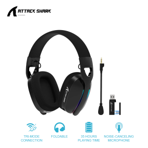 Attack Shark L90 Foldable RGB Ultra-Lightweight Tri-Mode Wireless Gaming Headphones Headset