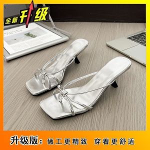 [Free Shipping] WomenS Open-Toe High-Heeled Sandals With A Single-Strap Design 2026 Spring/Summer New Collection Versatile Square-Toe Stiletto Sandals For Outdoor Wear