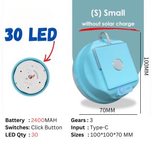 S.F 350W 2in1 USB Rechargeable Emergency LED Solar Buld Lamp with Power Bank for Hiking Camping Light Lampu Pasar Malam /Lampu Camping Bulat