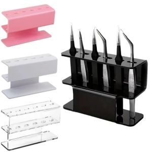 OWMXZL Acrylic Tweezers Display Stand 6-hole Eyelash Extension Storage Stand  Display Box Tweezers Stand