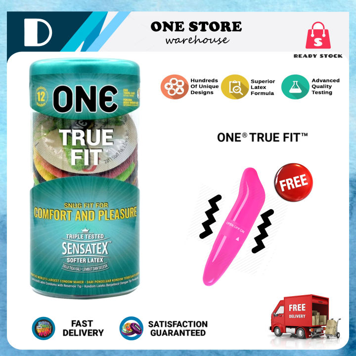 ONE True Fit Condom sex for men one box 12pcs (FREE DOLPHIN VIBRATOR) SEX  TOY